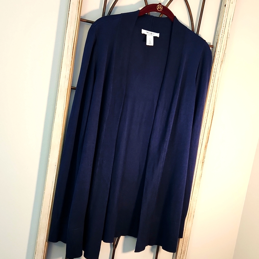WHBM Blue Open Long Cardigan S